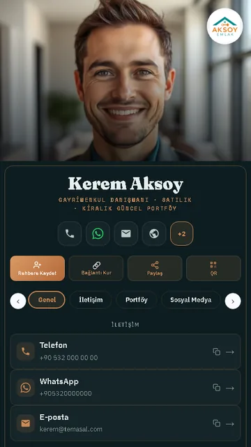 Emlak Danışmanı dijital kartvizit örneği